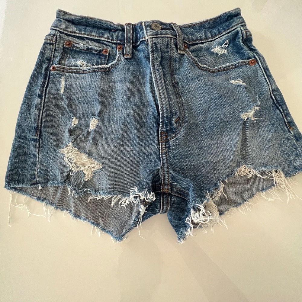 High waisted denim shorts